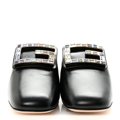 Gucci Malaga Kid Crystal Square G Madelyn 60mm Mules 37.5 Black 3 of 10