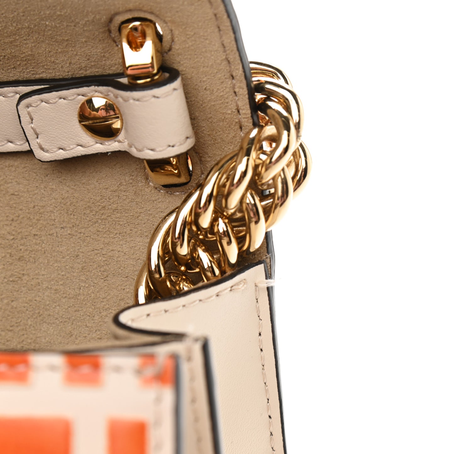Vitello Liberty Bi-Color FF 1974 Embossed Small Kan I Shoulder Bag Camelia Aranciata