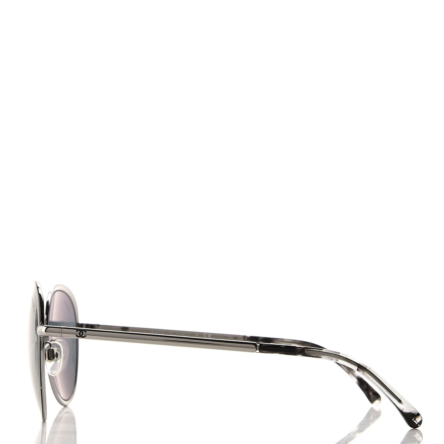 Chanel Round Spring Sunglasses 4206 Black Silver 3 of 9