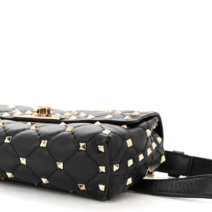 Valentino Garavani Lambskin Rockstud Spike Belt Bag 85 Black 10 of 10