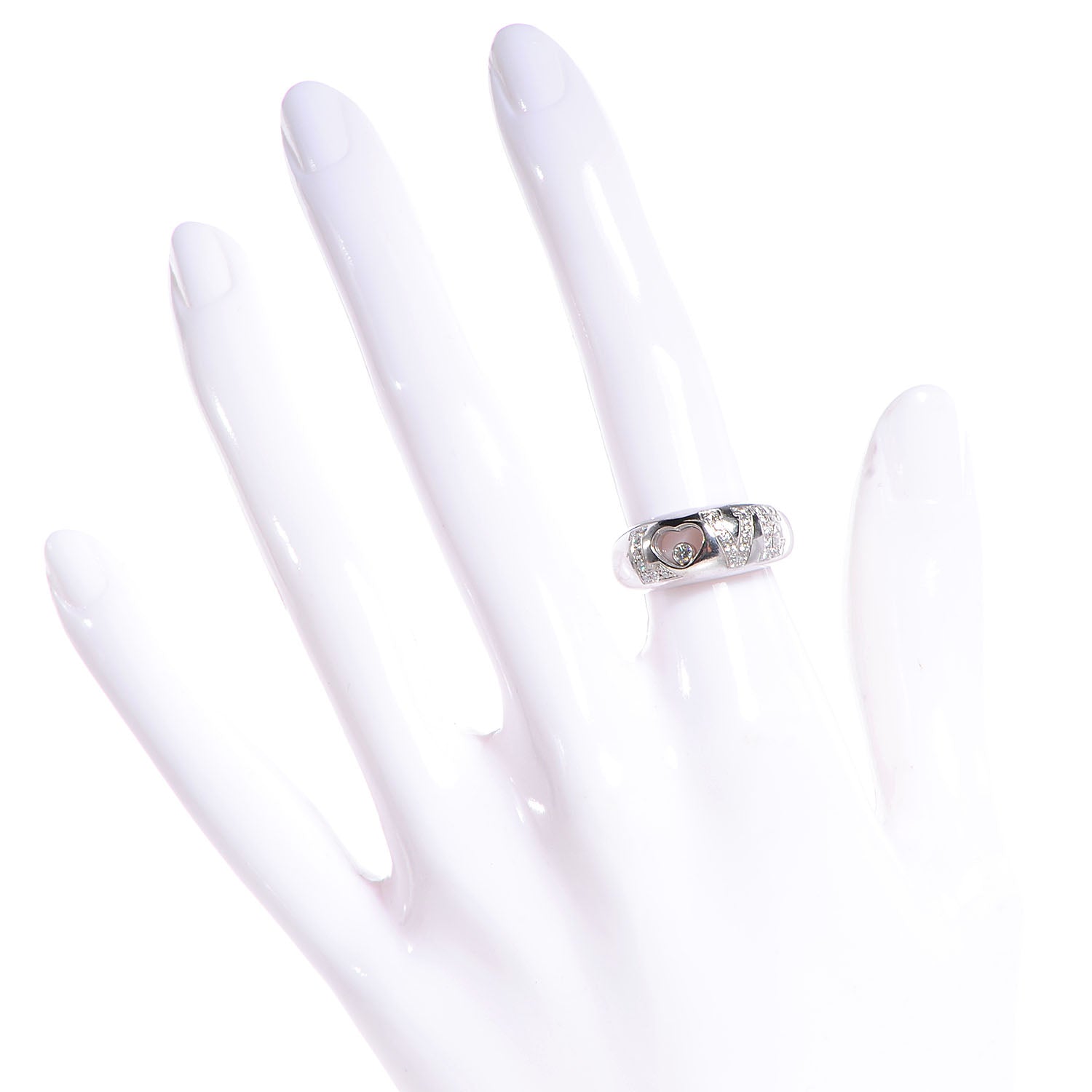 Chopard 18k White Gold Happy Diamonds Love Ring 5.5 2 of 5