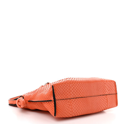 Loewe Snakeskin Flamenco Mini Knot Clutch Coral Reef 4 of 10