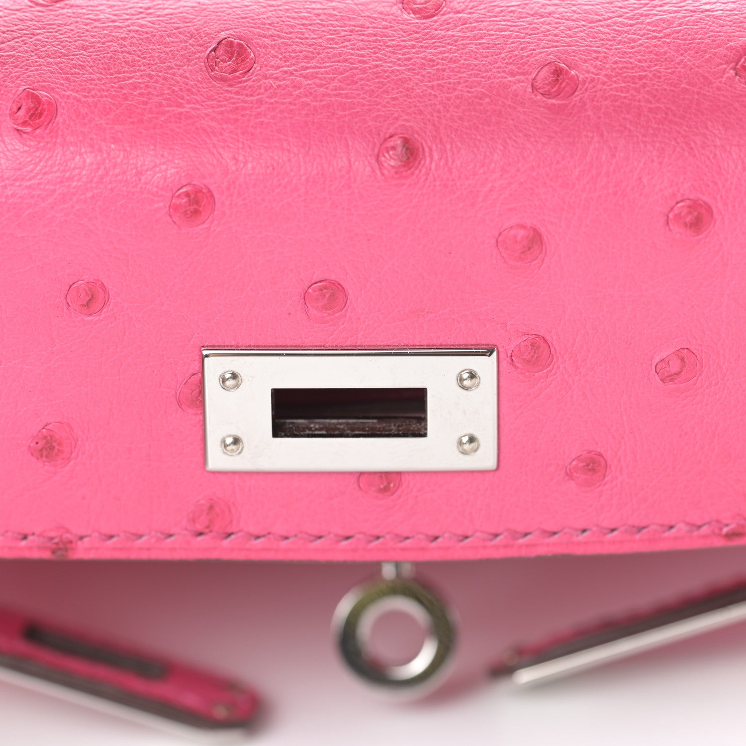 Hermes Ostrich Kelly Sellier Mini 20 Rose Tyrien 22 of 33