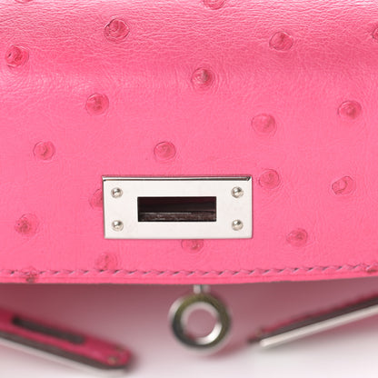 Hermes Ostrich Kelly Sellier Mini 20 Rose Tyrien 22 of 33
