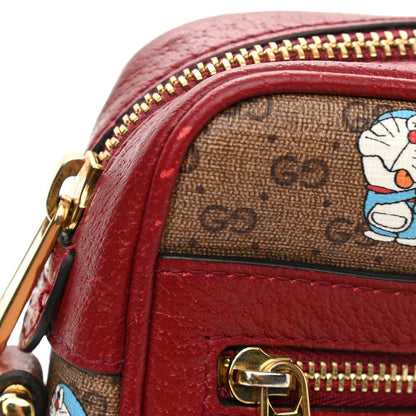 Gucci X DORAEMON Mini Vintage GG Supreme Monogram Camera Bag Beige Cherry Red 12 of 15