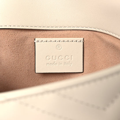 Gucci Calfskin Matelasse Super Mini GG Marmont Shoulder Bag White 6 of 10