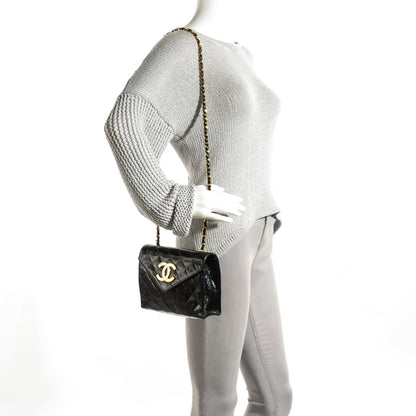 Chanel Patent Quilted Envelope Flap Black 2 of 8