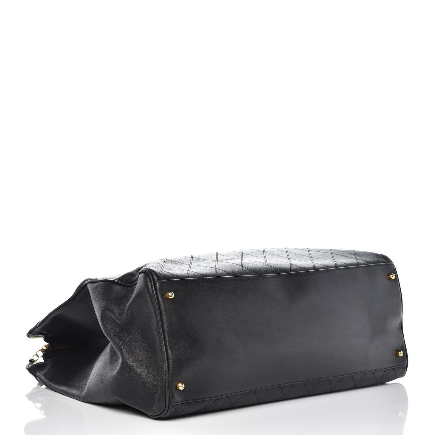 Calfskin Stitched XL Weekender Black