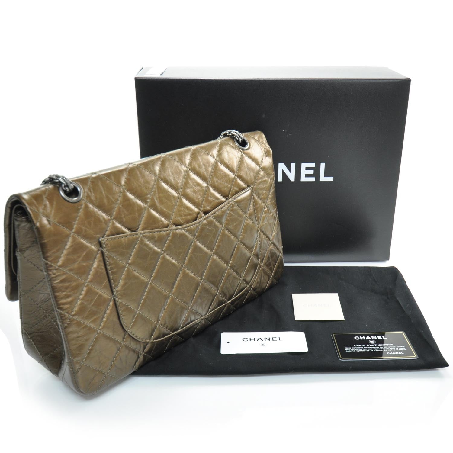 Chanel Leather 2.55 Reissue 227 Flap Bronze 3 of 10