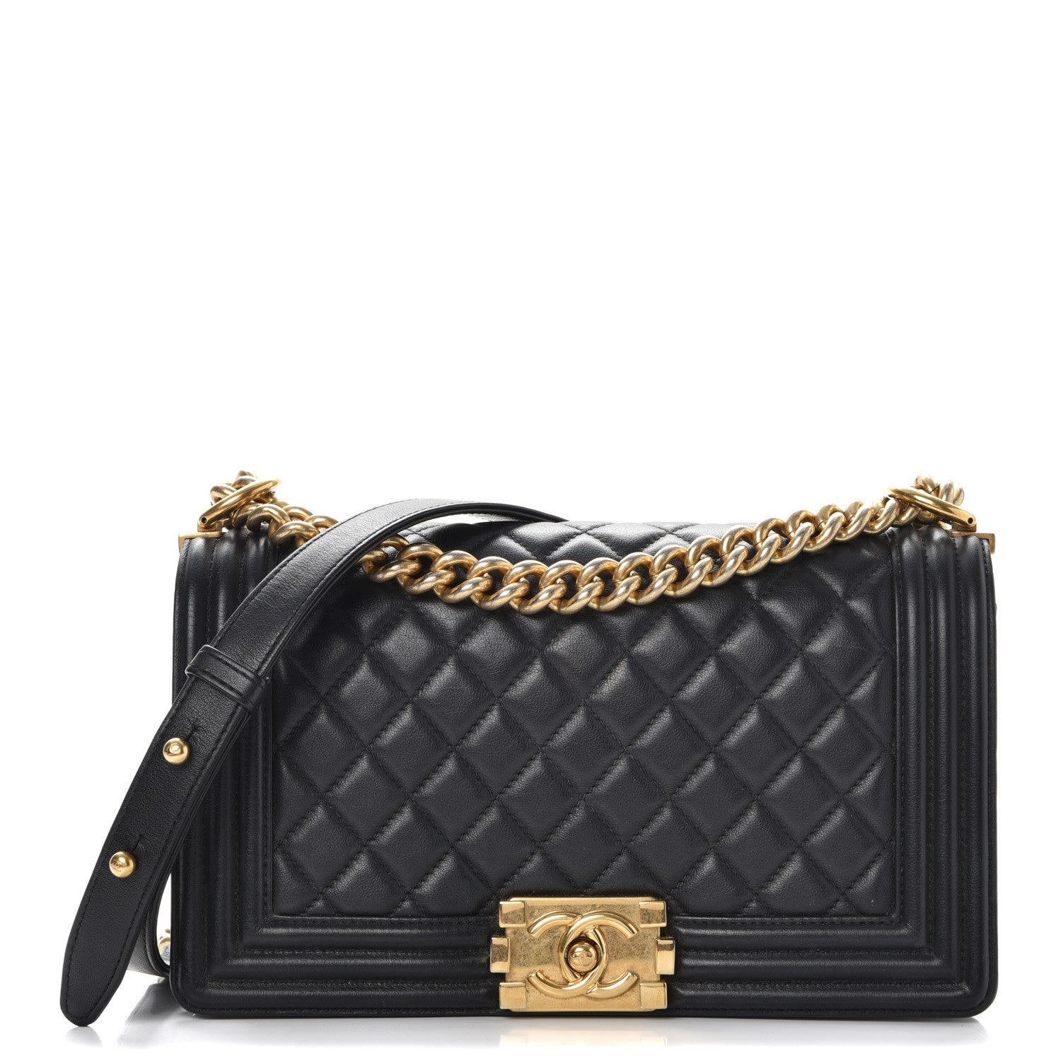 Chanel Calfskin Quilted Medium Boy Flap Black 1 of 15