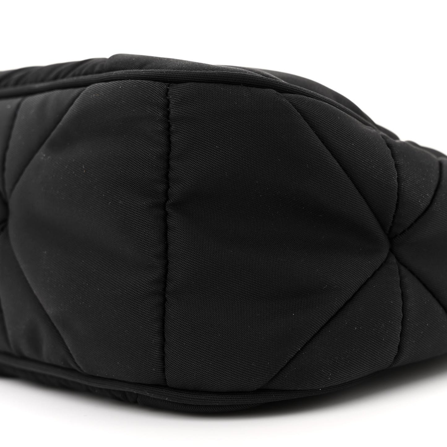 Re-Nylon Triangle Padded Patchwork Shoulder Bag Black