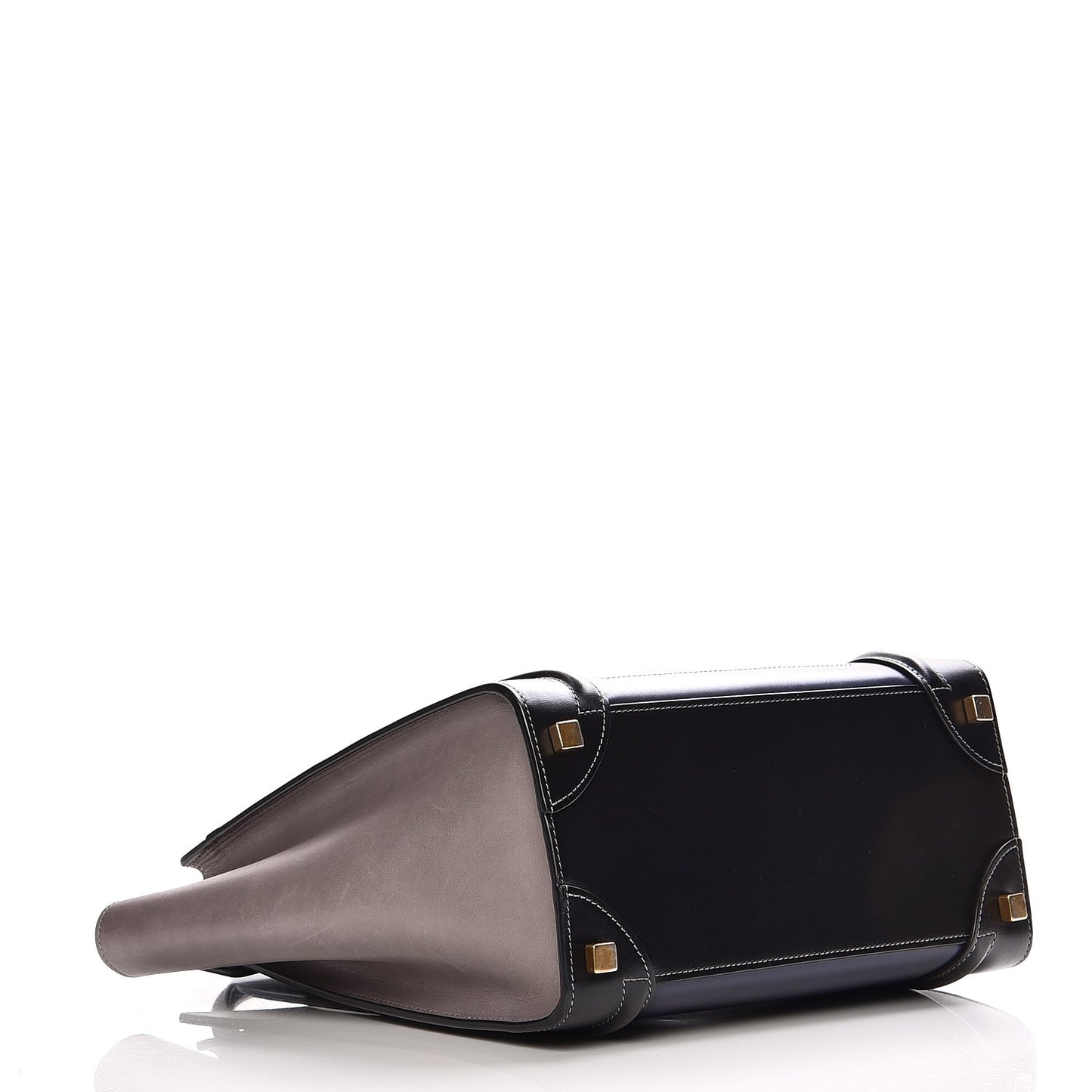 Glazed Calfskin Micro Tri-Color Luggage Dark Blue