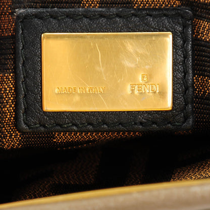 Fendi Goatskin Zucca Medium Peekaboo Iconic Satchel Taupe Tobacco Moro 6 of 8
