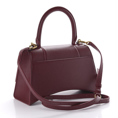 Balenciaga Grained Calfskin Small Hourglass Top Handle Bag Dark Red 3 of 9