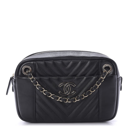 Chanel Calfskin Quilted Daily Chevron Camera Case Black 1 of 9