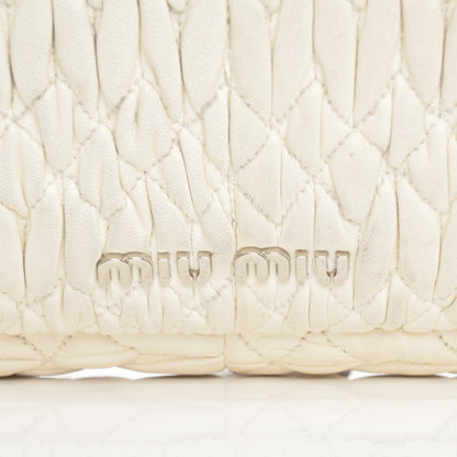 Miu Miu Nappa Matelasse Crystal Flap Clutch Bianco 7 of 10