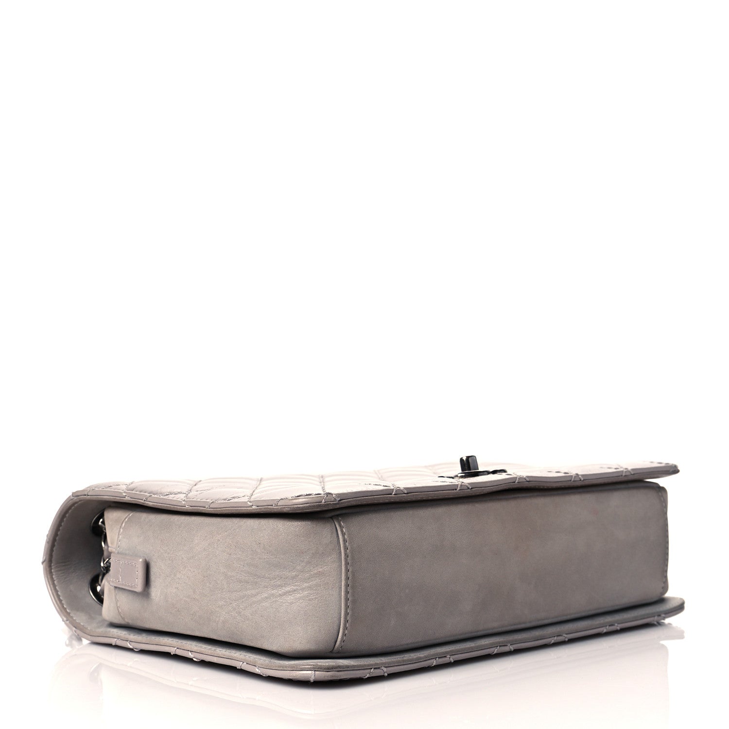 Chanel Glazed Calfskin Quilted Medium Day Trip Flap Grey 3 of 14