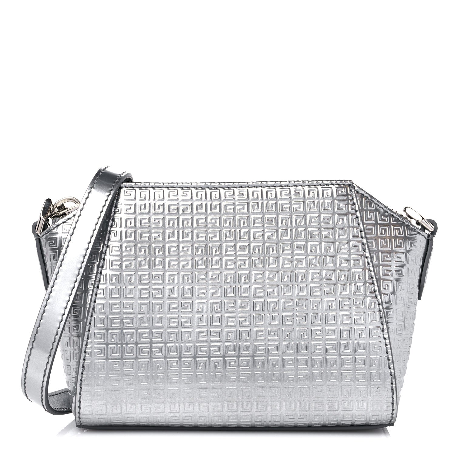 Givenchy Metallic Calfskin 4G Embossed Nano Antigona Silver 1 of 8