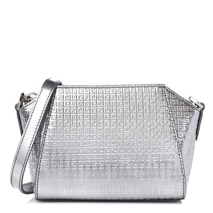 Givenchy Metallic Calfskin 4G Embossed Nano Antigona Silver 1 of 8