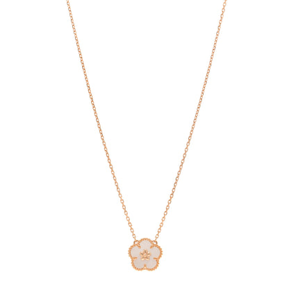 Van Cleef & Arpels 18K Rose Gold Mother Of Pearl Lucky Spring Plum Blossom Necklace 1 of 6