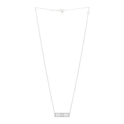 Tiffany 18K White Gold Diamond Tiffany T Two Open Horizontal Bar Pendant 3 of 5