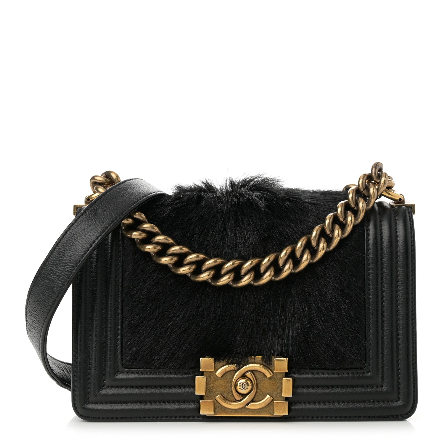 Chanel Goat Hair Medium Celtic Boy Flap Black 1 of 15