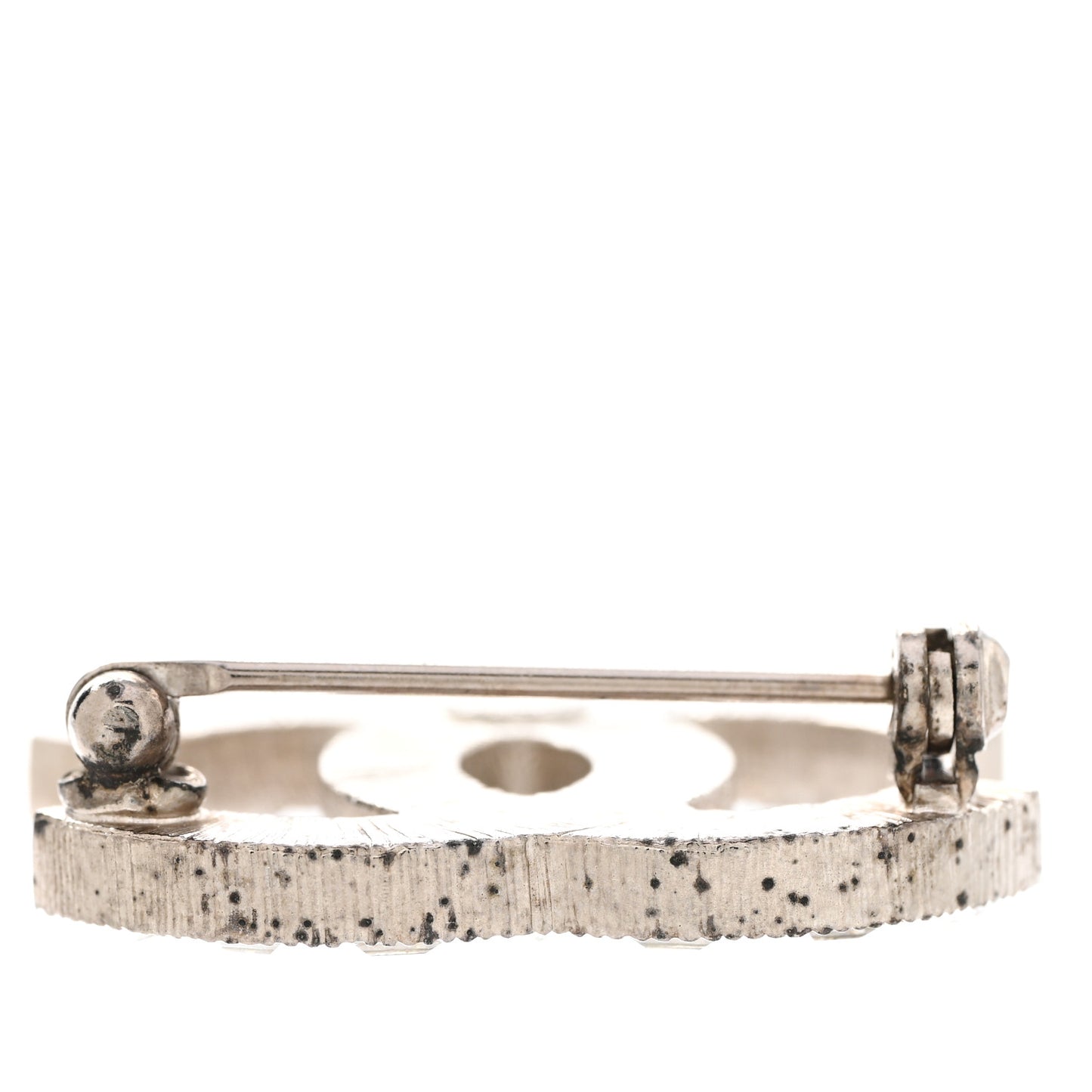 Crystal Baguette CC Mini Brooch Silver