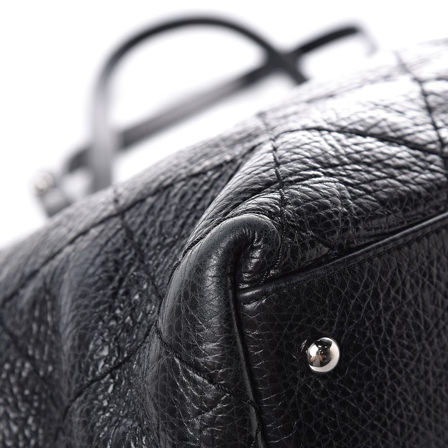 Glazed Calfskin Large On The Road Tote Black