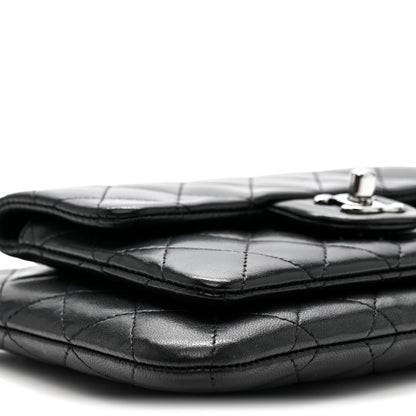 Chanel Lambskin Quilted Front Pocket Clutch With Chain Black 10 of 11