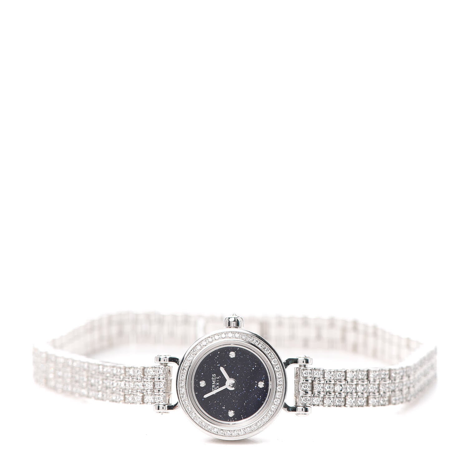 Hermes 18K White Gold Diamond 16mm Faubourg Joaillerie Quartz Watch 2 of 6