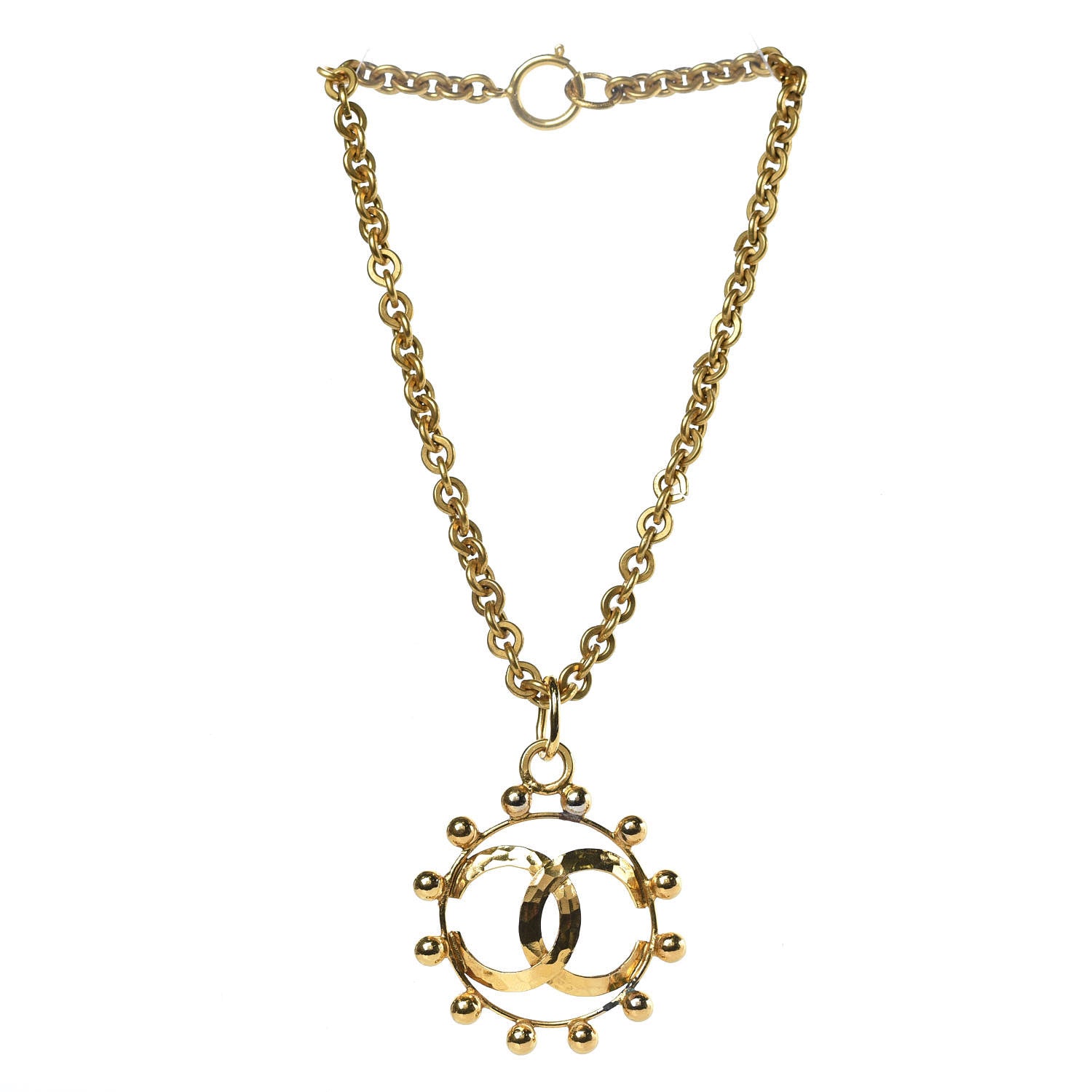 Chanel CC Pendant Short Necklace Gold 3 of 7