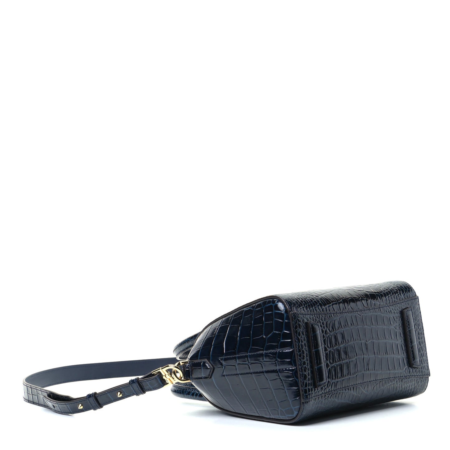 Calfskin Crocodile Embossed Mini Antigona Navy