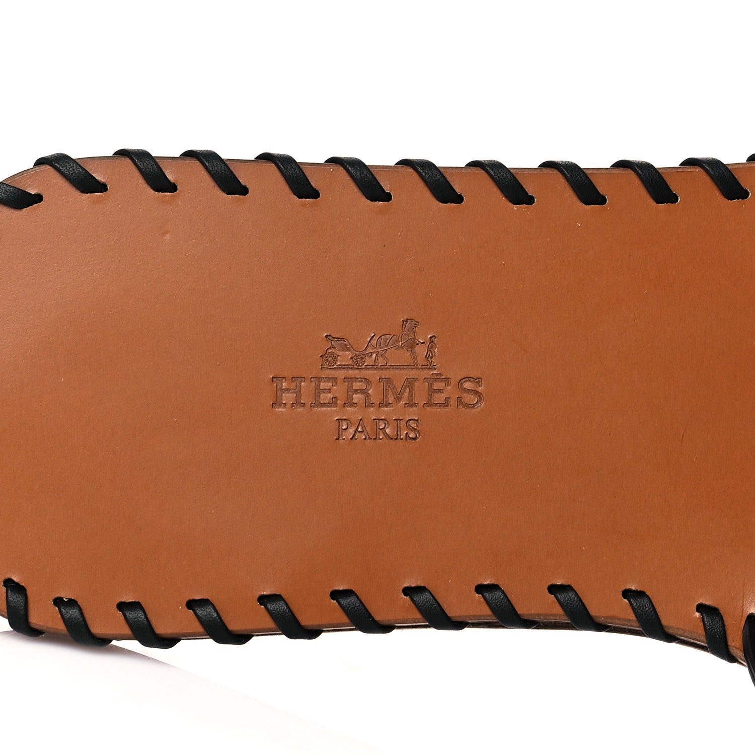 Hermes Box Calfskin Braided Oran Sandals 35.5 Black 8 of 10