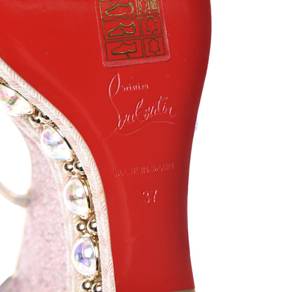 Christian Louboutin Lurex Chocazeppa 120 Platform Wedge Sandals 37 Lupin 6 of 9