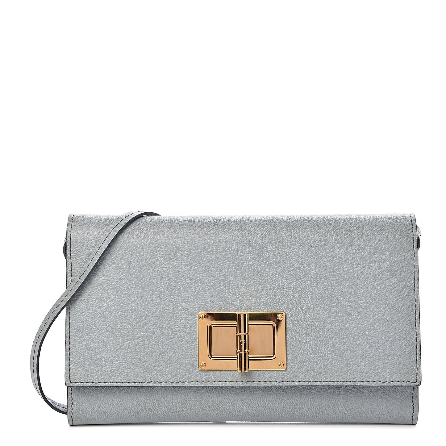 Calfskin Natalia Wallet On Chain Light Blue