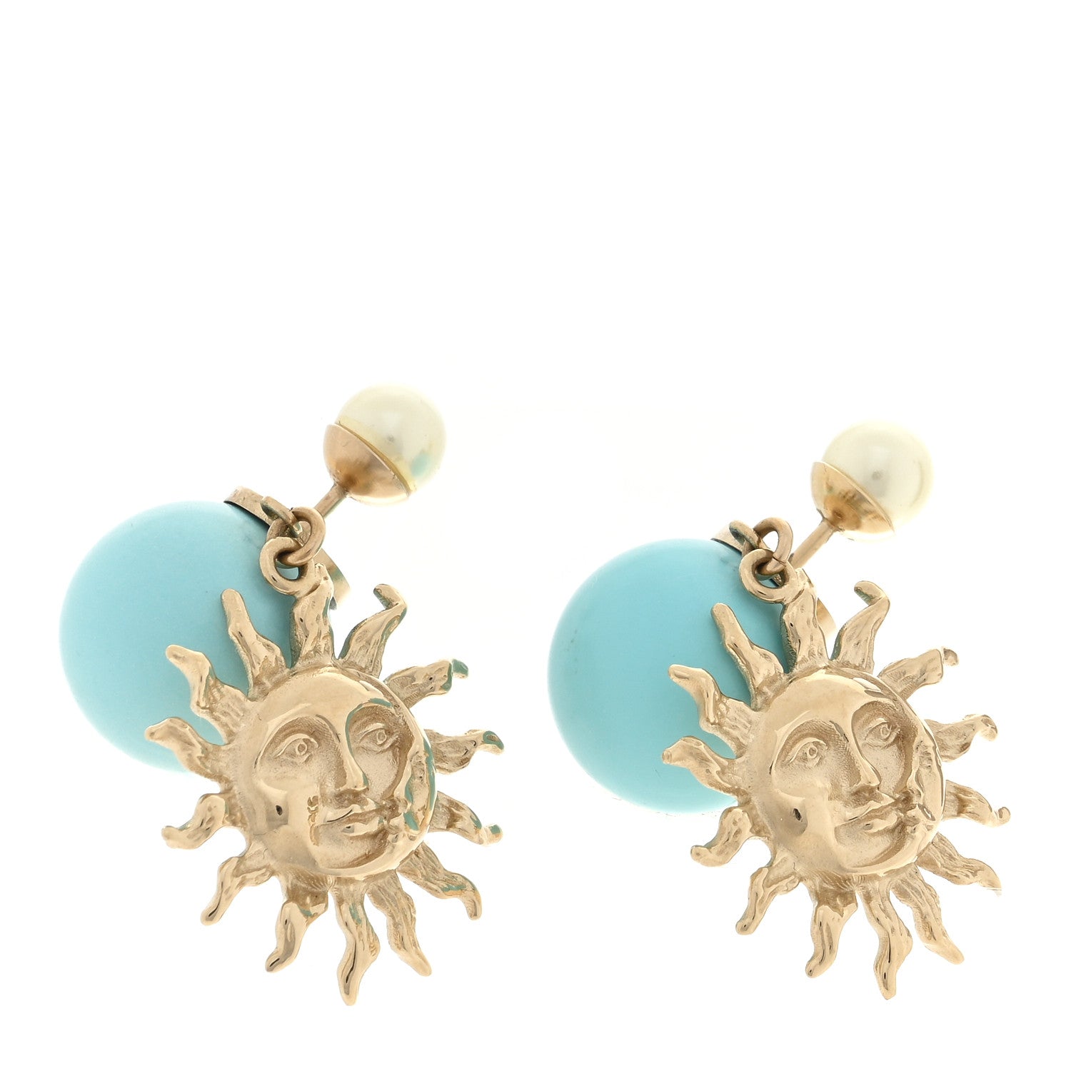Christian Dior Metal Pearl Dioriviera Tribales Earrings Blue 1 of 4