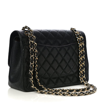 Chanel Caviar Quilted Jumbo Double Flap Black 3 of 10