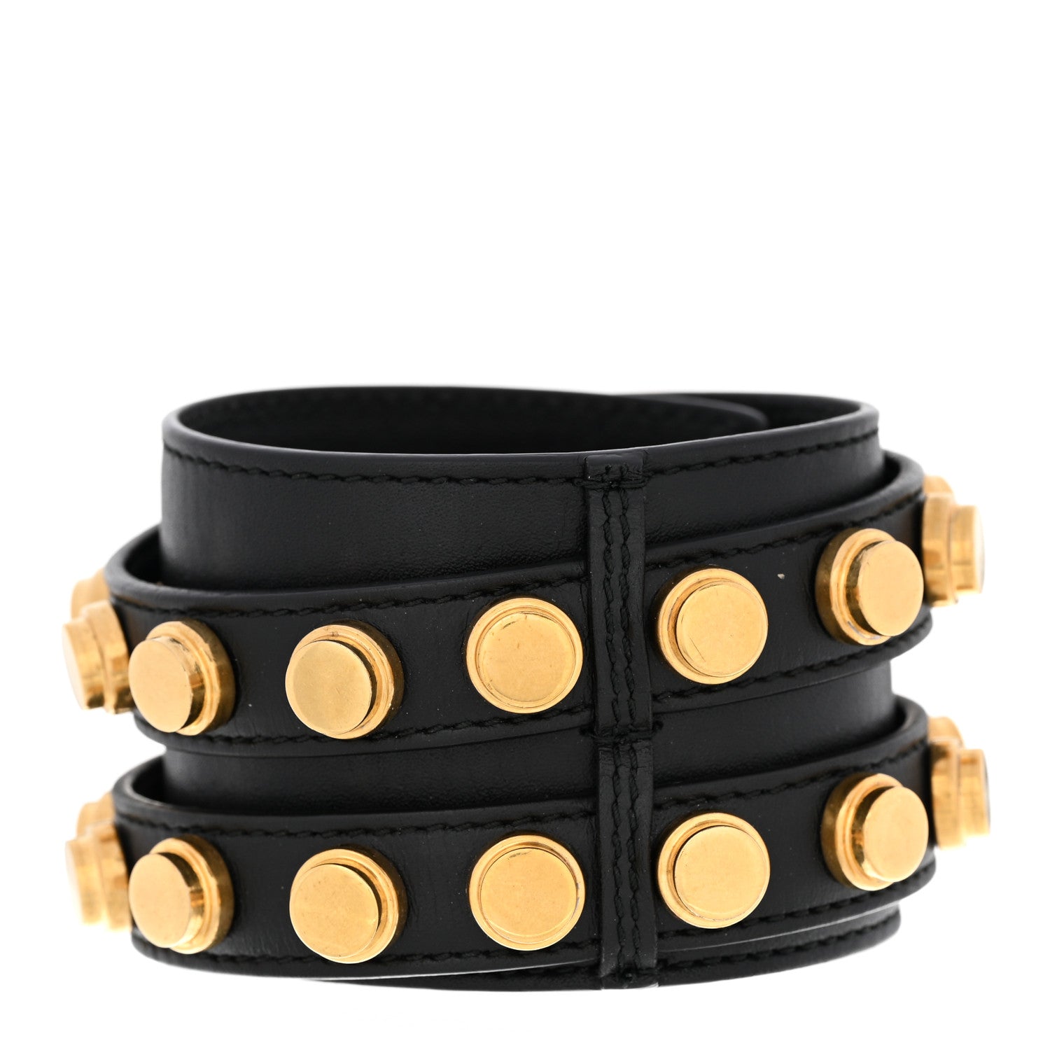 Saint Laurent Calfskin Boron Bracelet Black 3 of 10