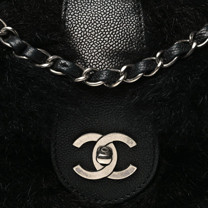 Chanel Fur Caviar Flap Black 8 of 10