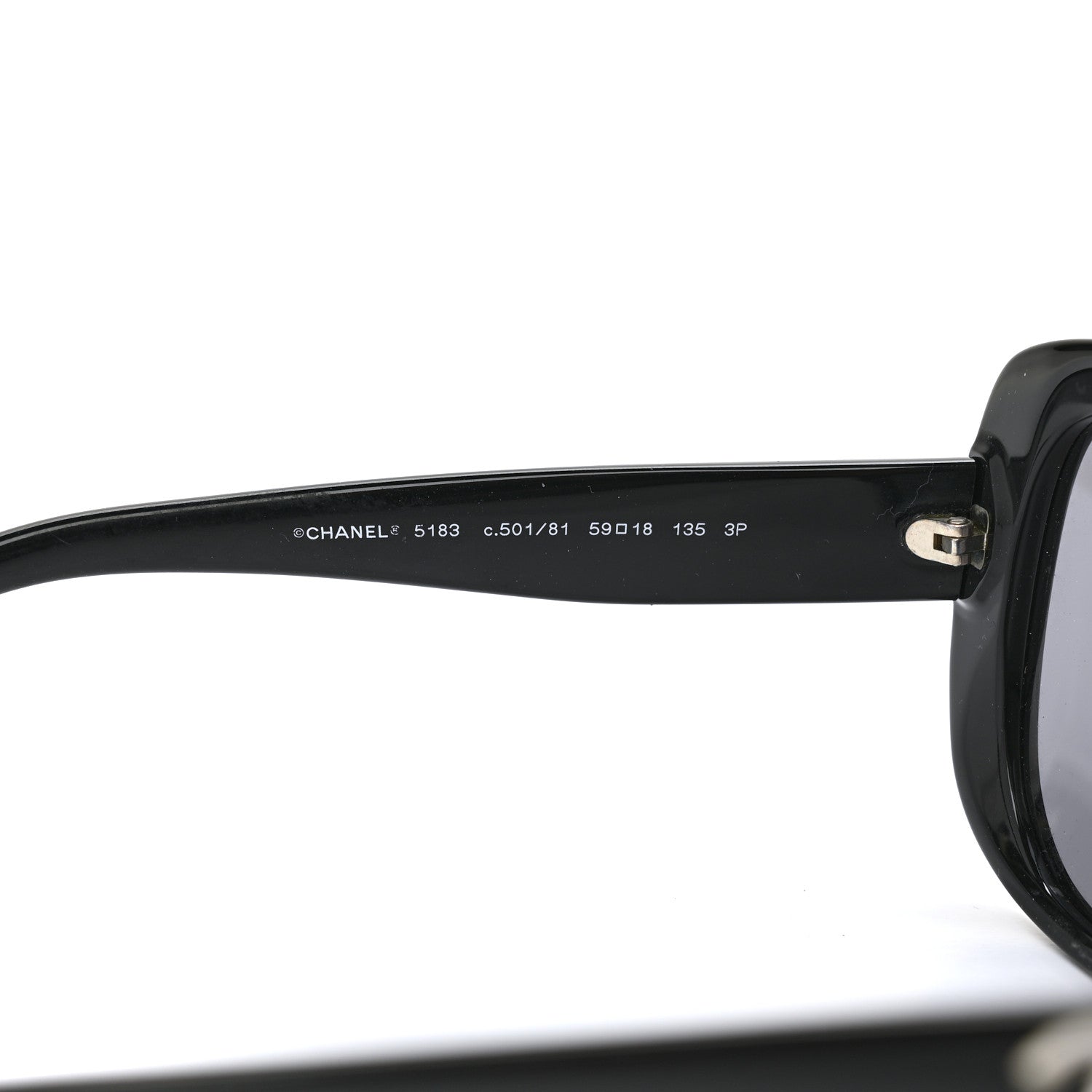 Chanel Acetate Polarized CC Sunglasses 5183 Black 6 of 8