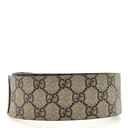 Gucci Efesto Leather GG Supreme Monogram Horsebit 50/25mm Belt 85 34 Brown Sugar Beige Ebony 2 of 4