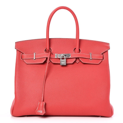 Hermes Taurillon Clemence Horseshoe Birkin 35 Rose Jaipur 1 of 16