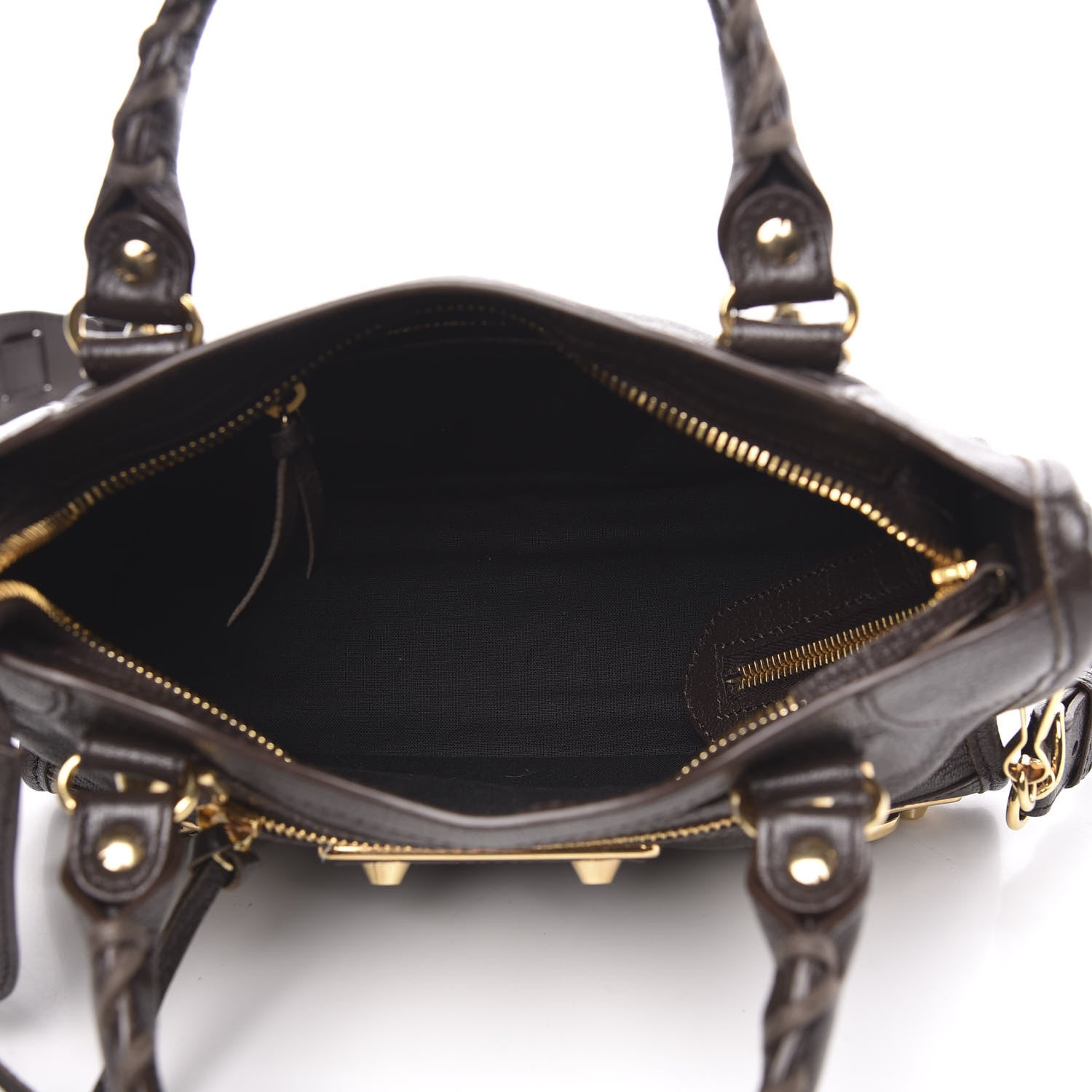 Balenciaga Chevre Gold Metallic Edge Hardware Mini City Marron Cacao 5 of 10