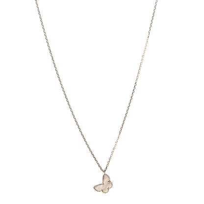 Van Cleef & Arpels 18K Yellow Gold Mother of Pearl Sweet Alhambra Butterfly Pendant Necklace 1 of 7