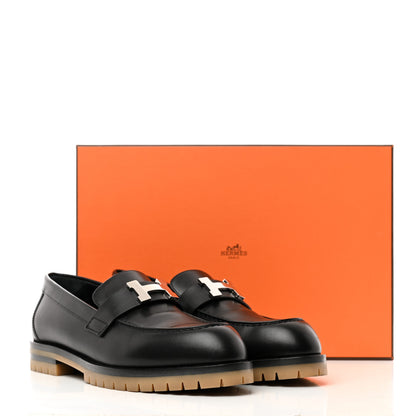 Hermes Calfskin Womens Faubourg Loafers 37 Black 11 of 11