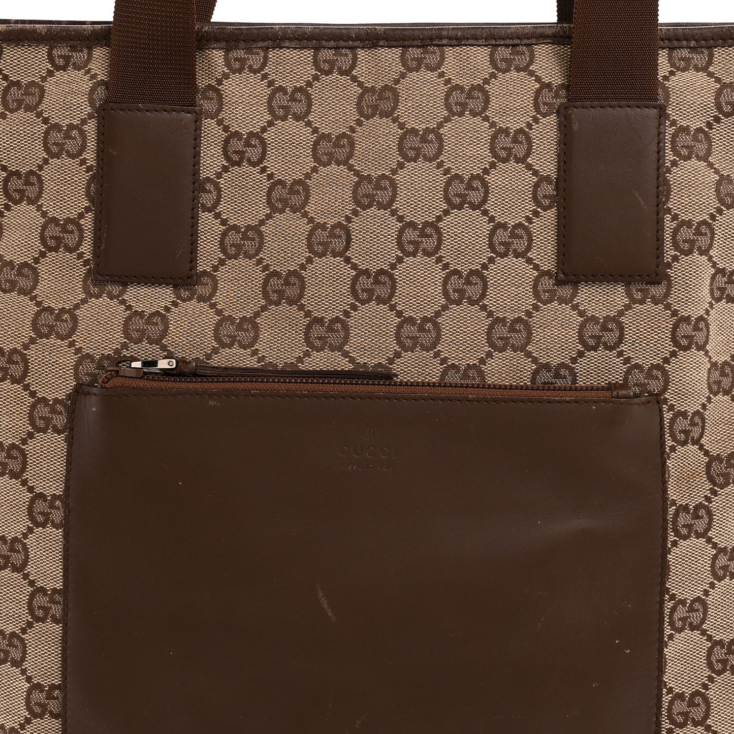 Calfskin Monogram Tall Tote Brown