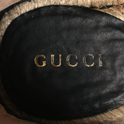Gucci Monogram Matelasse GG Marmont Ankle Wrap Platform 35/120mm Espadrille Wedges 39 Beige Ebony Black Sand Storm 18 of 26