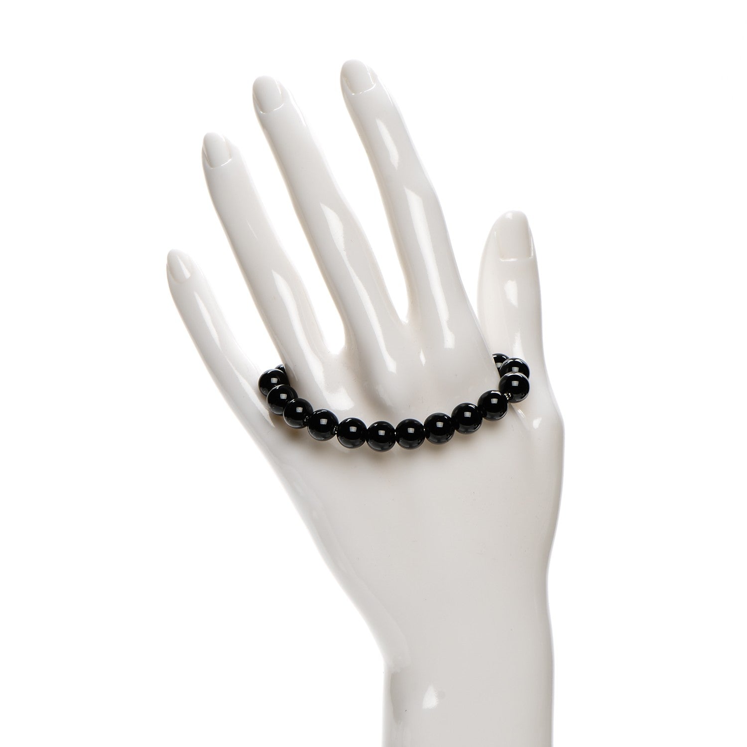 David Yurman Sterling Silver Black Onyx 8mm Spiritual Beads Adjustable Bracelet 2 of 4