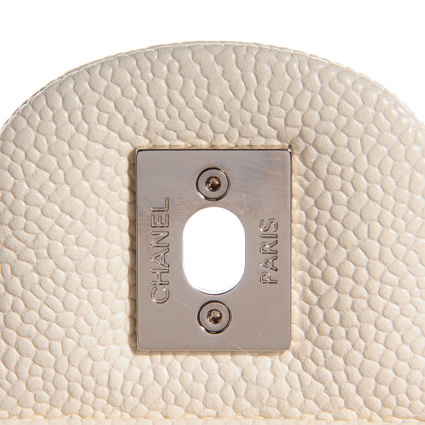 Caviar Quilted Jumbo Easy Flap Dark White