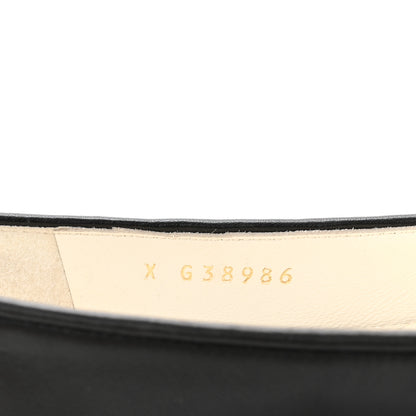 Chanel Lambskin Patent Calfskin Cap Toe Ankle Chain Ballerina Flats 39 Black 9 of 9